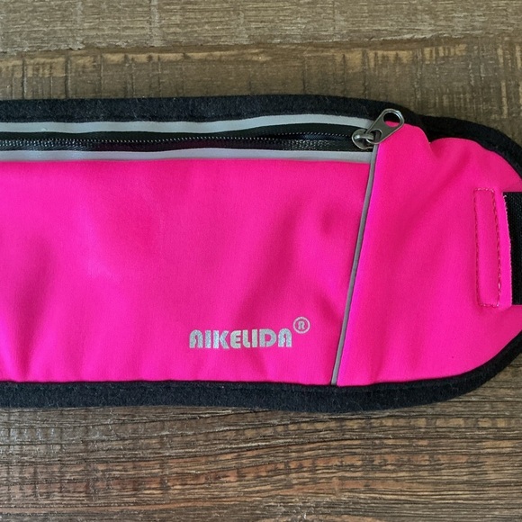 Aikelida Neon Pink Waist Bag with Black Straps - Picture 2 of 4